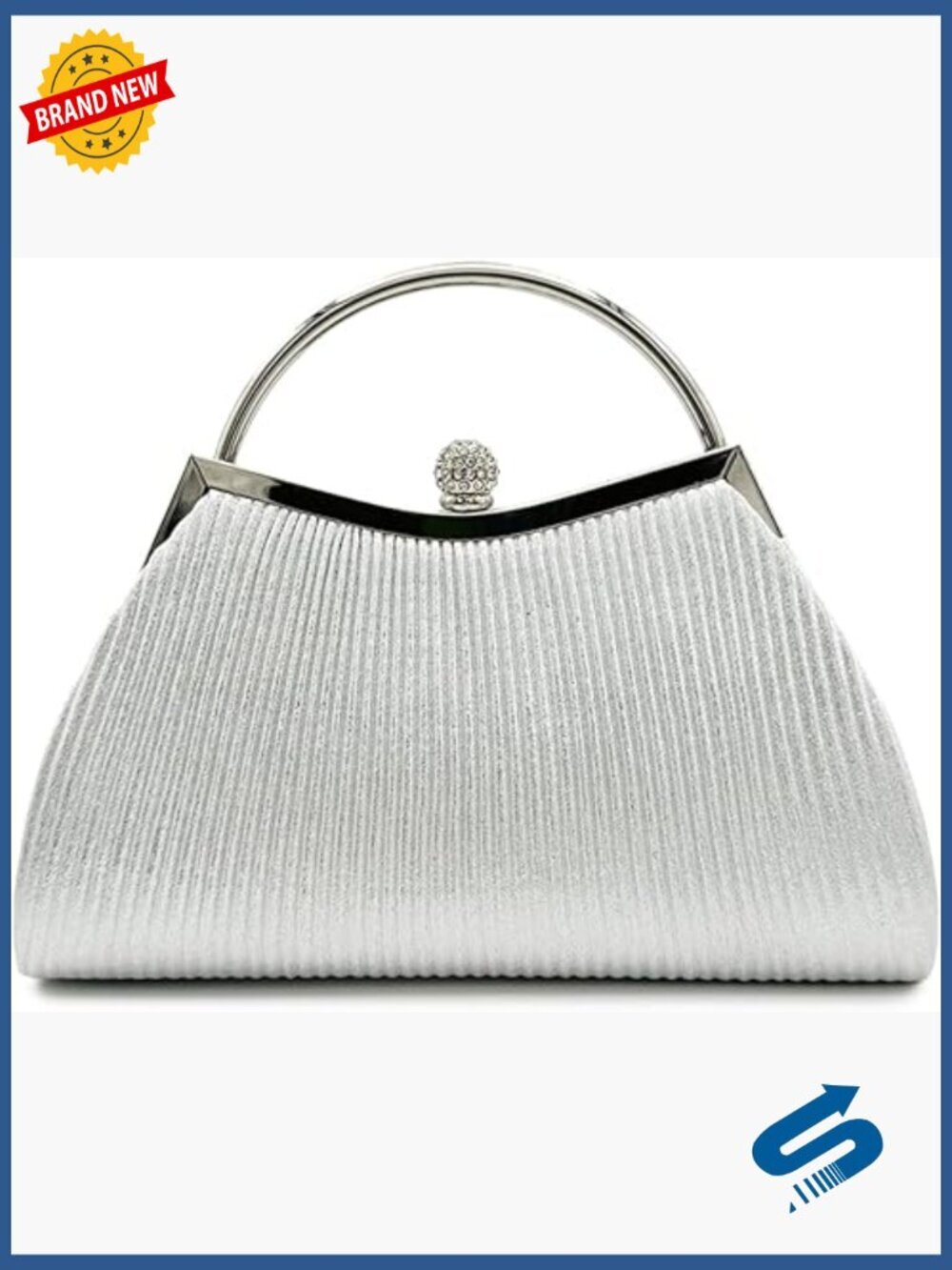 Sparkly Clutch Evening Bag with Chain Strap for Wedding Party Prom